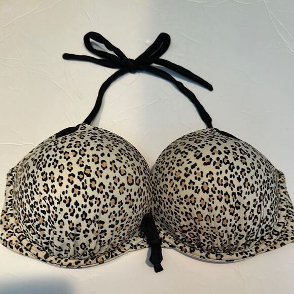 Victoria's Secret Leopard Print Underwire Push-up Bikini Top 36D - Picture 1 of 10